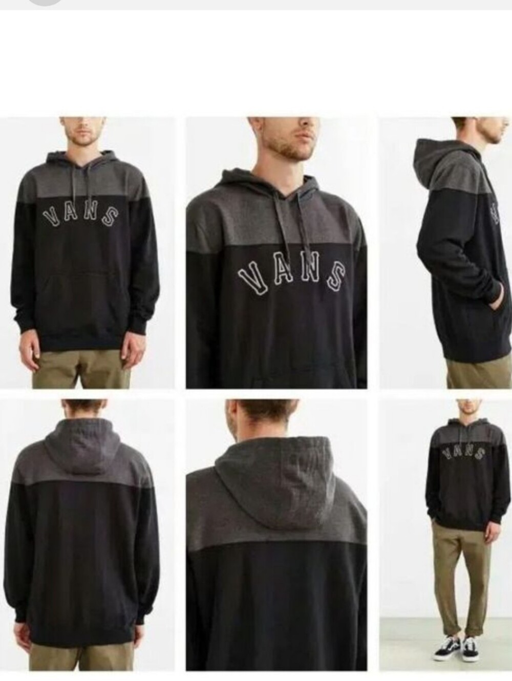 VANS Off The Wall Grey and Black Hoodie Size Medium